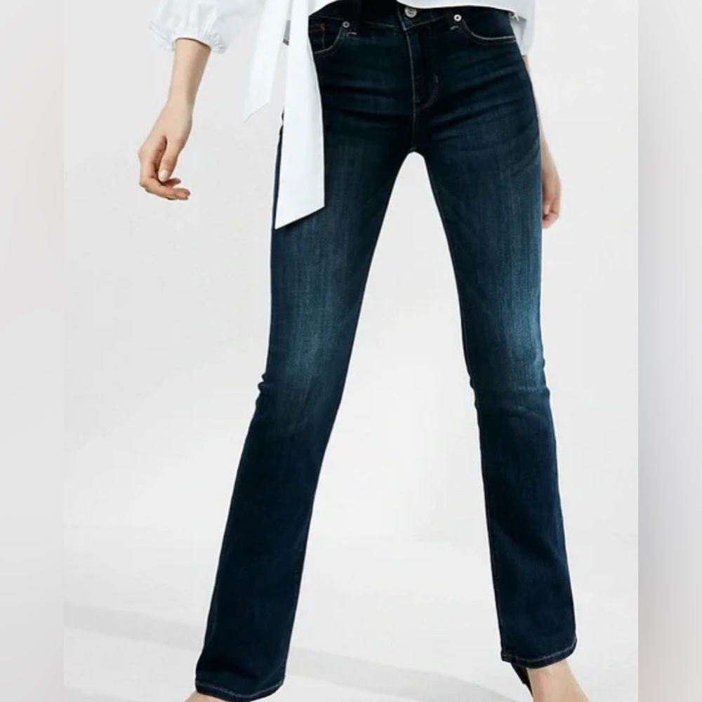 Express Blue barely Boot Cut Jeans with Flared Style